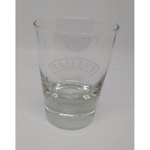 BAILEYS Etched Highball Glass Thick Bottom Suspended Bubble 4” Barware Glass